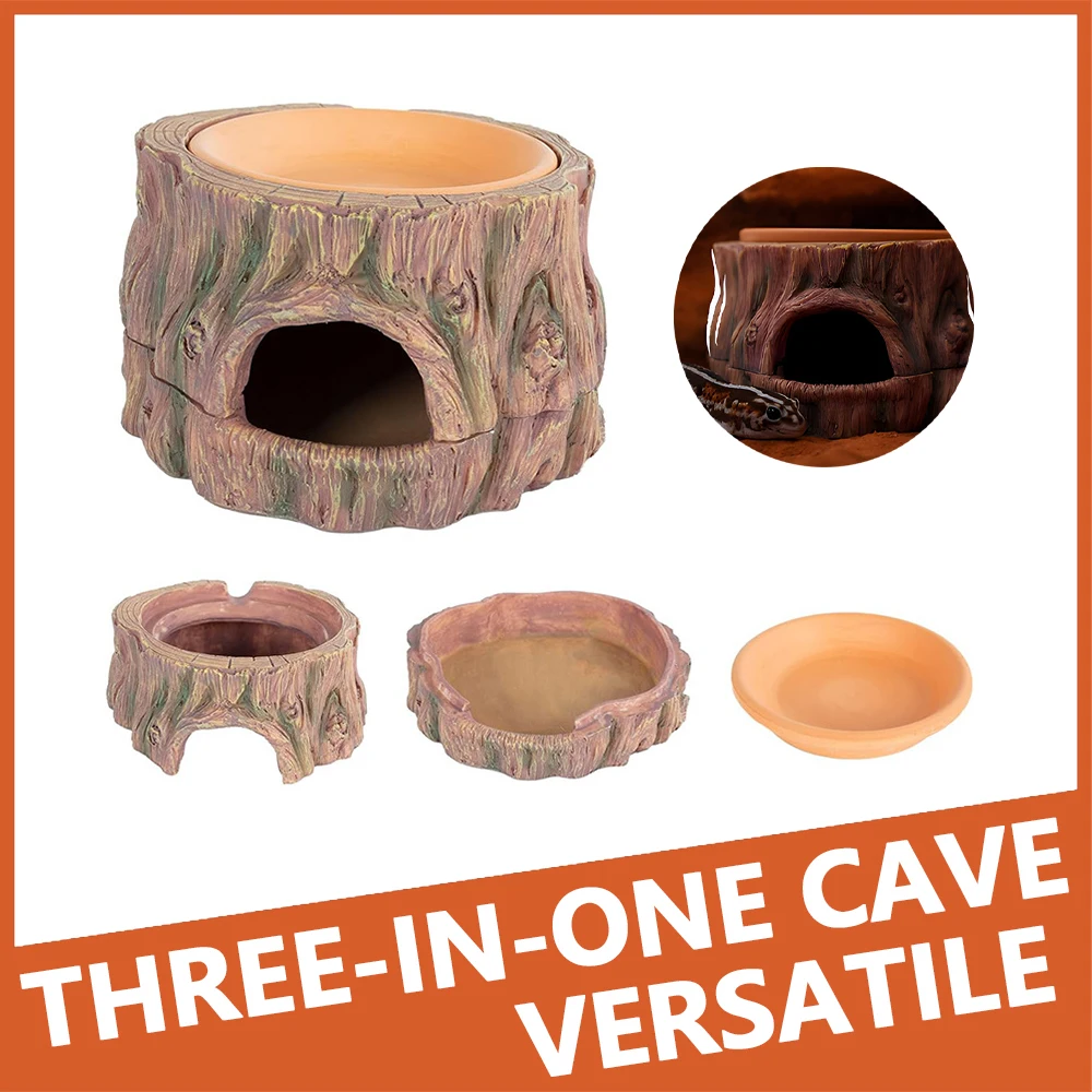 

Reptile hide cave moisturizing cave basin humidification help molting food basin amphibian leopard gecko