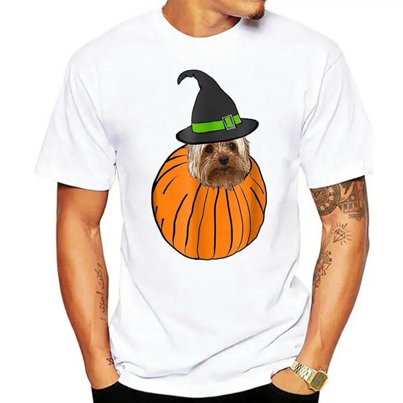 Halloween Shirt Yorkie Mom Pumpkin Trick Or Treat T-Shirt Style Round Tee Shirt