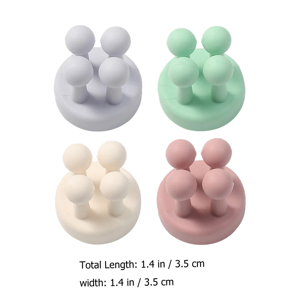

4pcs No Mark Hook Silicone Cable Organizer Clip Waterproof For Bathroom Kitchen Bedroom Cord Management Clips Desk Usb Ethernet