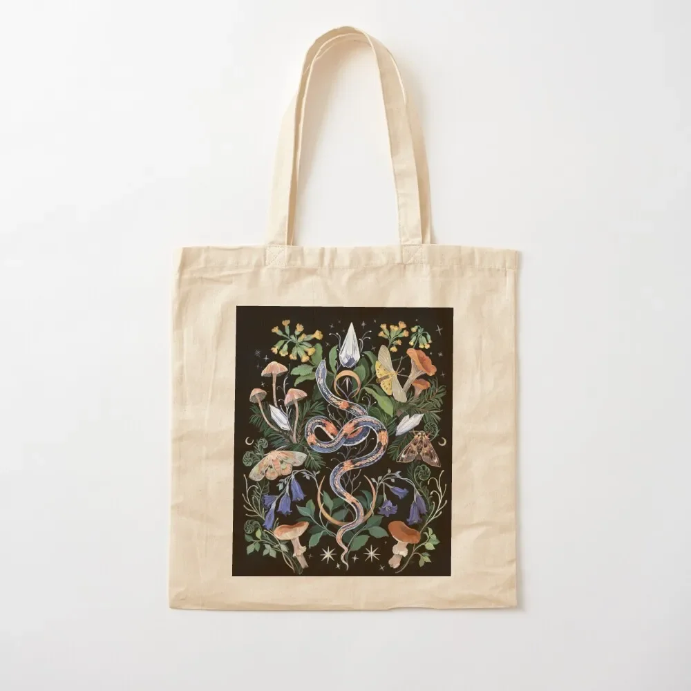 

Mushrooms Snake Crystals Tote Bag hand bag Women's bag