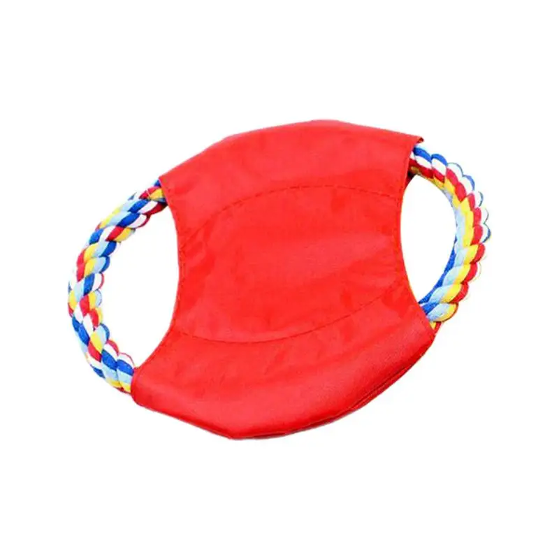 Dog Disc Outdoor Soft Fetching Flying Disc for Dogs Interactive Training Flyer Dog Toy Cotton Rope Toss Pet Disc for Stress