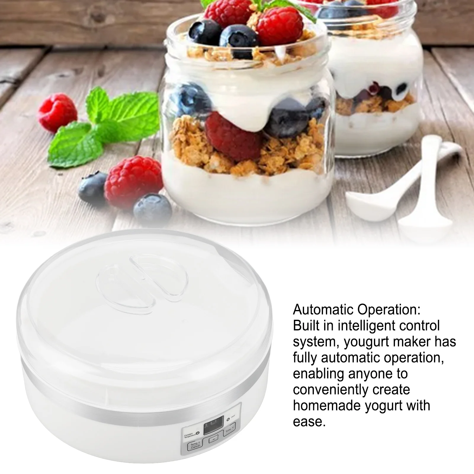 Multifunctional Yogurt Maker with Constant Temperature High Capacity Inner Pot Automatic Rice Wine Maker 7 Cups for Home Use