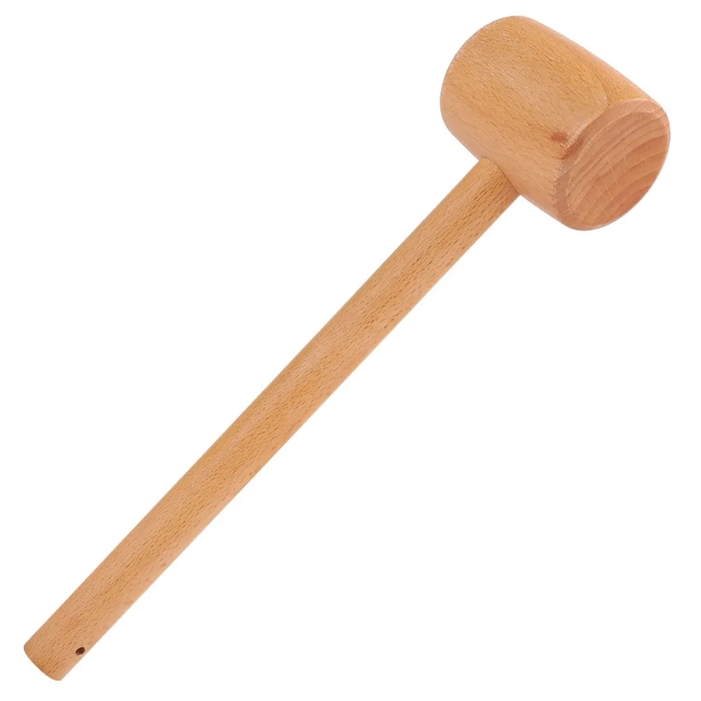 Solid Wood Wooden Mallet Damage-Free Striking High Hardness Carpenter Mallet Carving Design Hand-Made Leather Craft Hammer