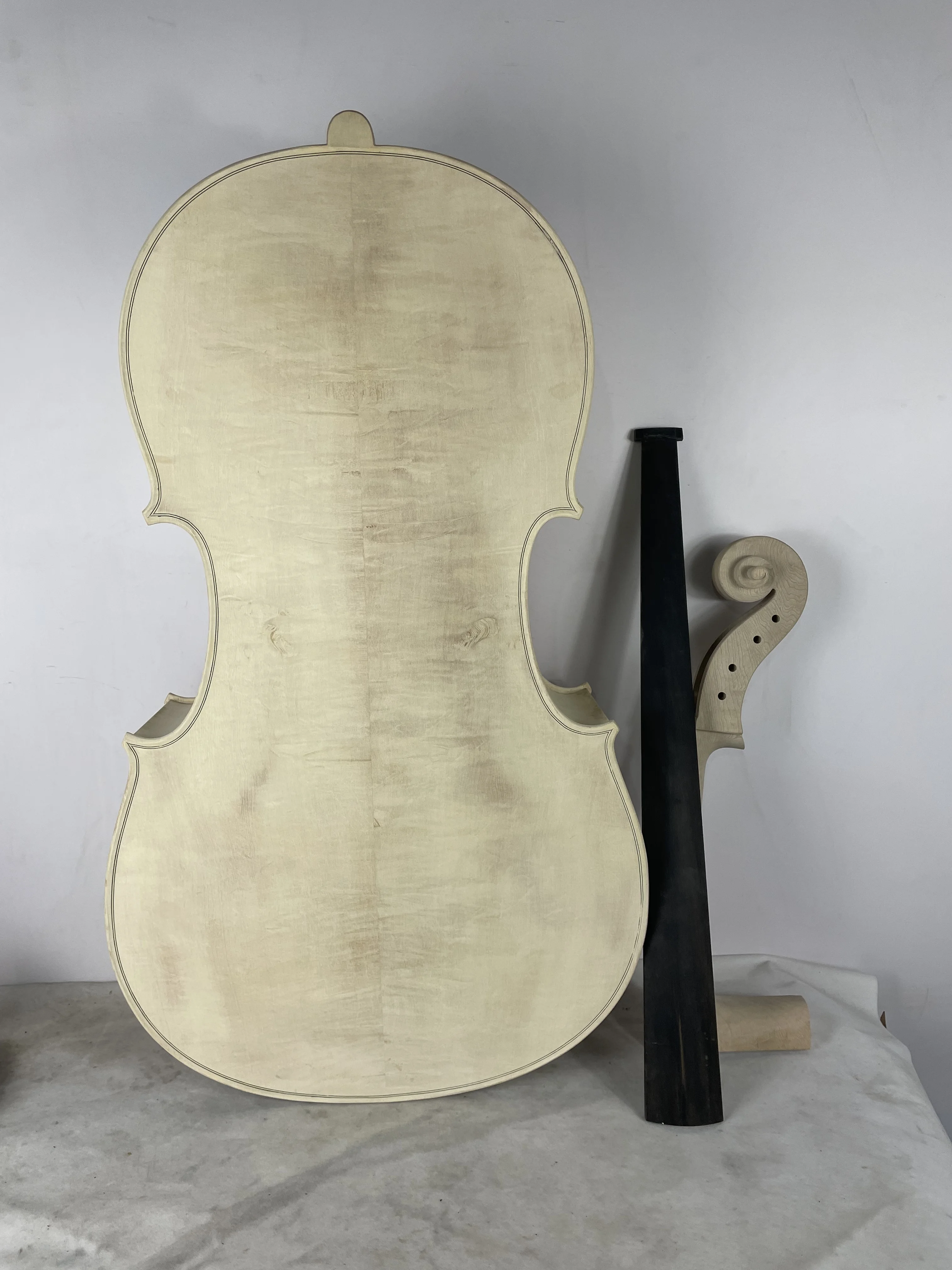 

Unfinished Handmade Spruce Panel,Maple Back,Cello 1/4 -4/4,White Violoncello Embroidery,Professional Acoustic Musical Instrument