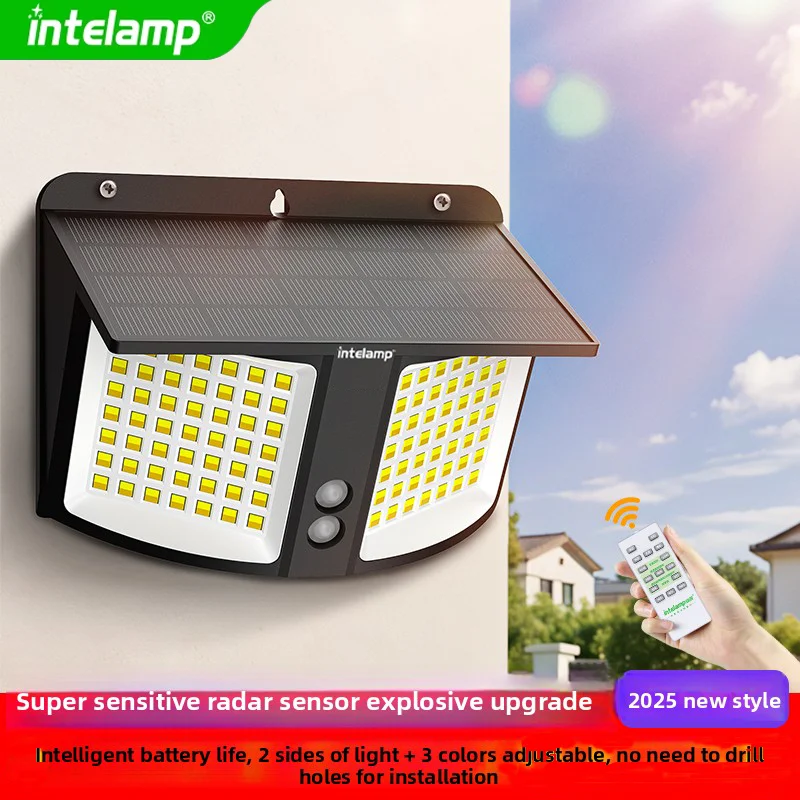 

Solar Lights Outdoor with 3 Modes Motion Sensor Super Bright Wall Lamp IP65 Waterproof Street Light for Garden Yard Path Garage