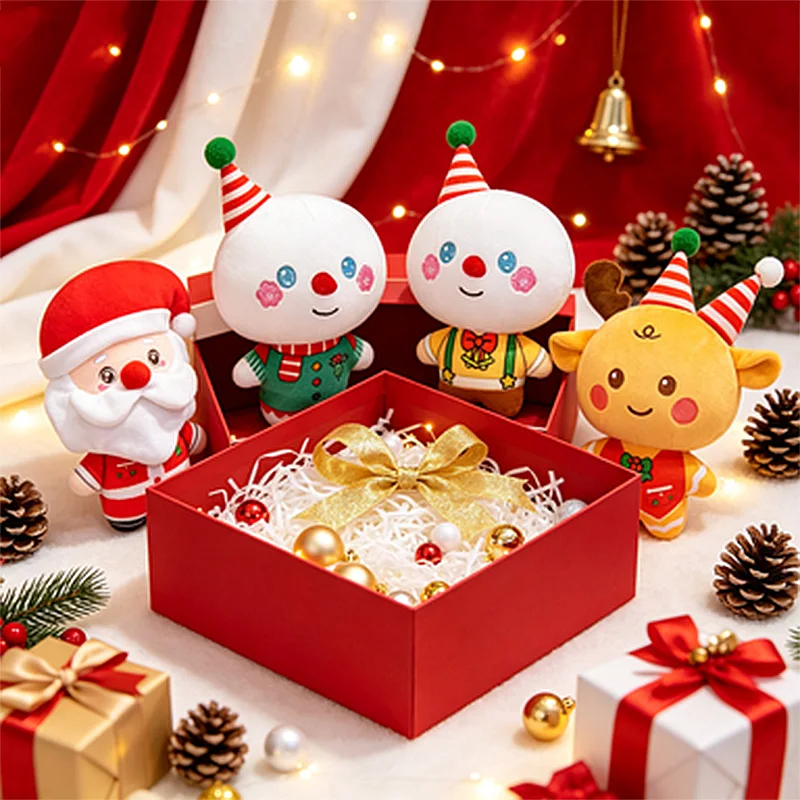 Cute Santa Claus & Elk Snowman Gingerbread Man Plush Toys Reindeer Stuffed Doll Xmas Home Decor Holiday Gift for Kids Birthday