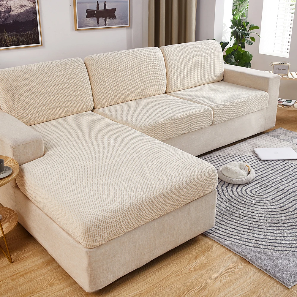 Dicker Jacquard-Sitzkissenbezug für Sofas, Möbelschutz, Couchbezüge für Sofas, staubdicht, abnehmbarer Sitzbezug für Kinder und Haustiere – Detail 6