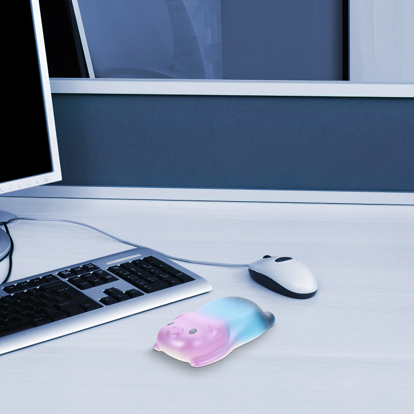 

2Pcs Stylish Starry Color Mouse Wrist Rest Cushion Ergonomic Memory Foam Support for Office Travel