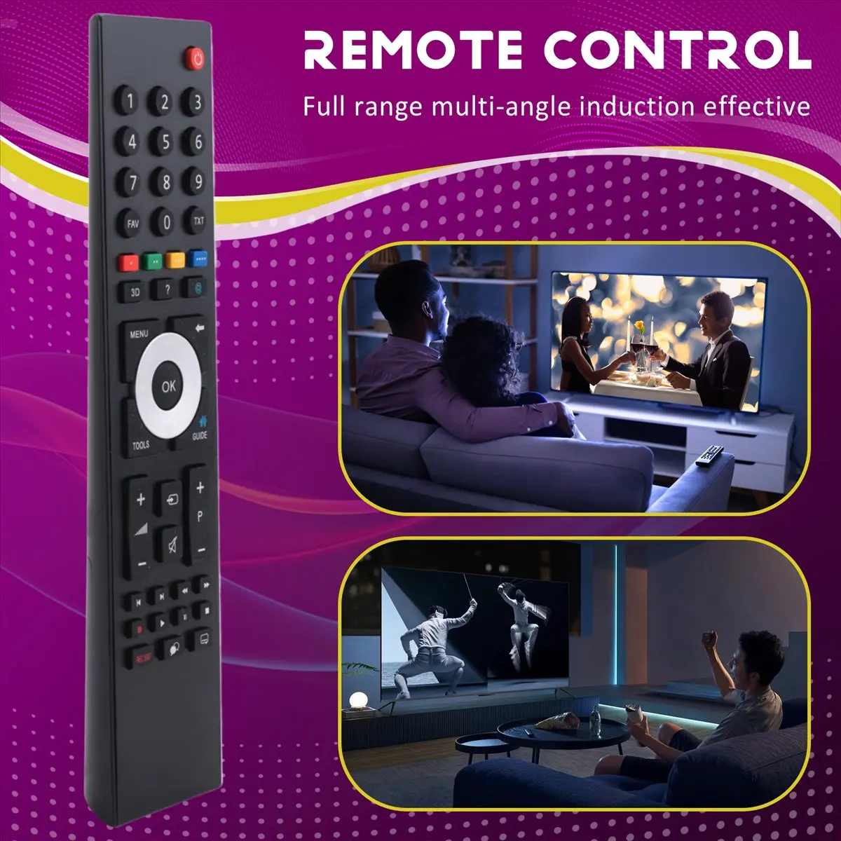 DT39 TP7187R Remote Control for GRUNDIG Smart TV Replacement Remote Control Black ABS