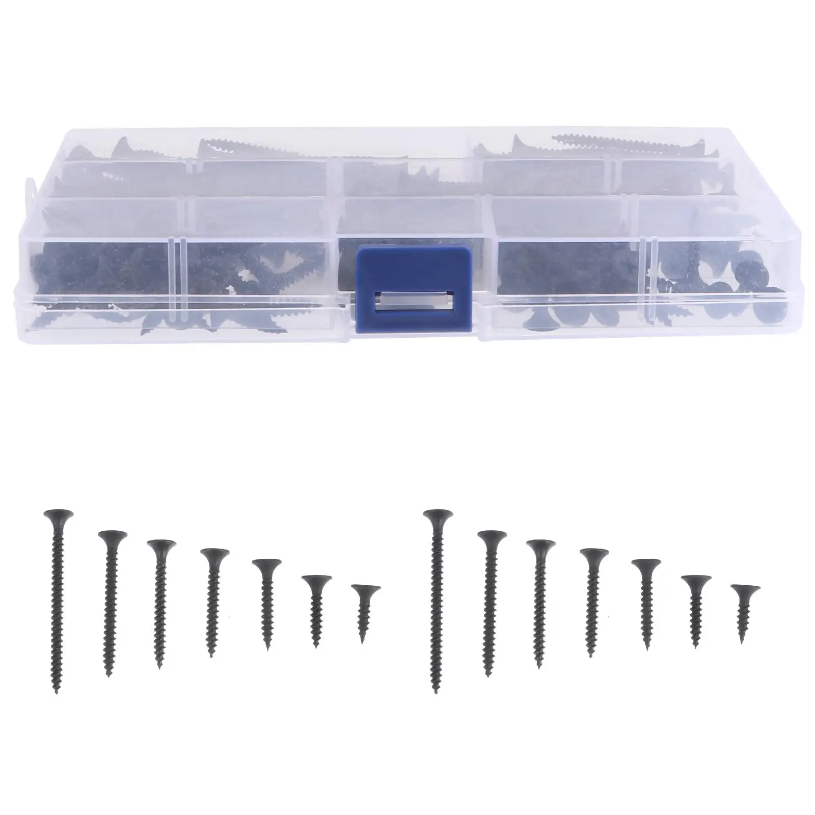 

220 Pcs Self Tapping Screws Drywall Carbon Steel Plasterboard Countersunk Black Wall Mounting Hardware
