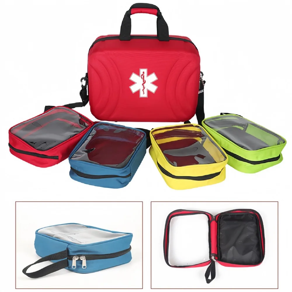 Professional Hard Shell Medical Bag Empty Large Size First Responder Trauma Bag with Detachable Dividers for Home Health Care