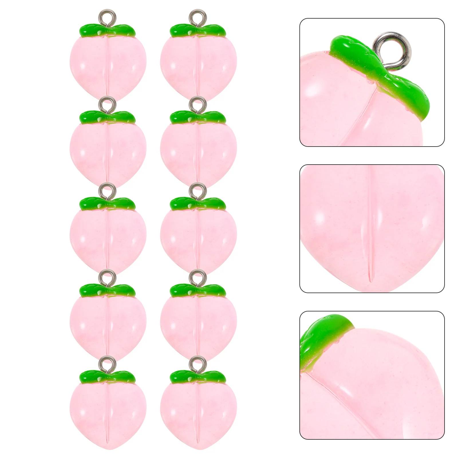

10Pcs Peach Charms for Jewelry Making Resin Fruit Pendants Bulk Charms DIY for Earrings Necklaces Bracelets Accessories