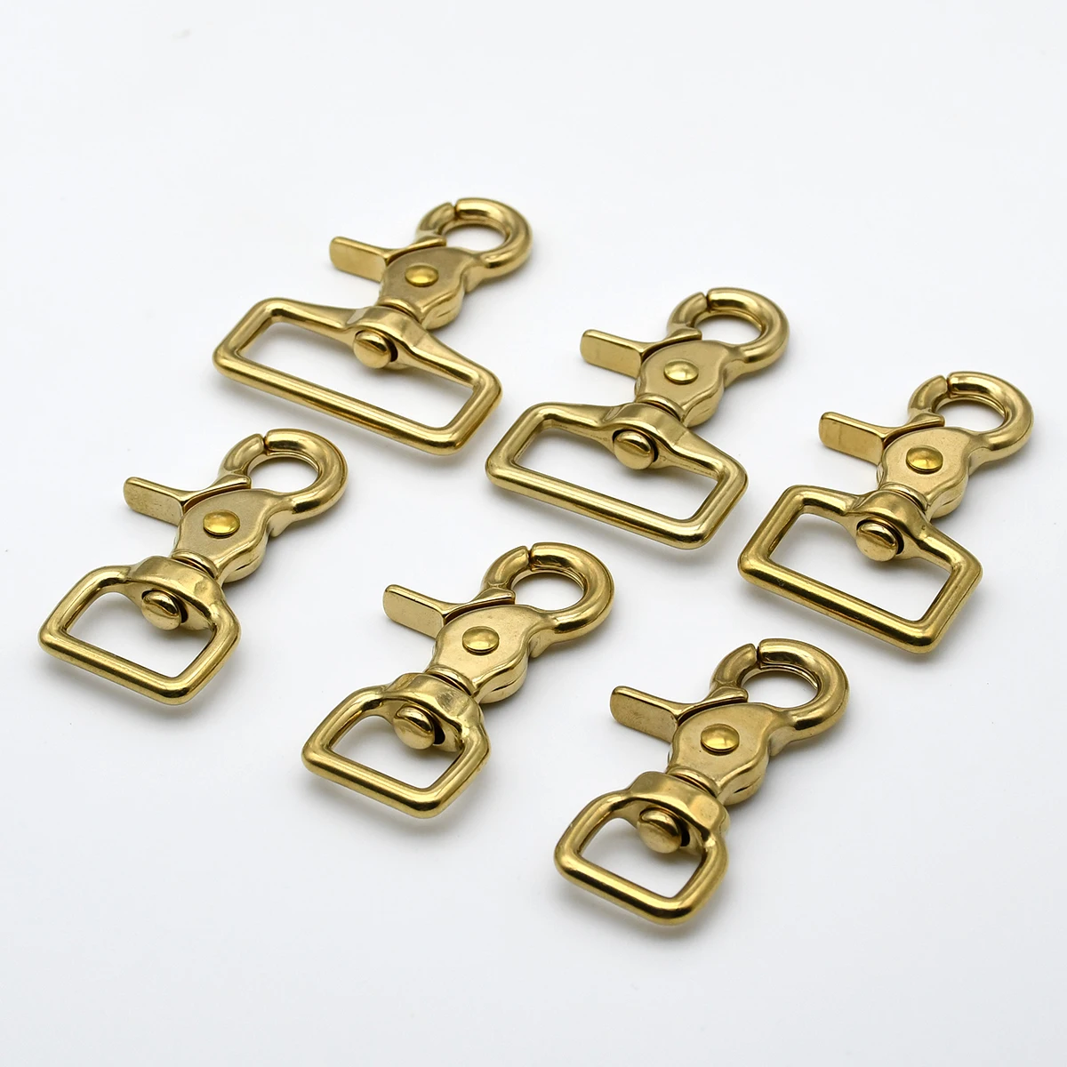 4 Pcs Brass Carabiner Snap Hook Swivel Eye Lobster Clasps Trigger Clip for Leather Craft Bag Parts Strap Webbing Pet Leash Rope