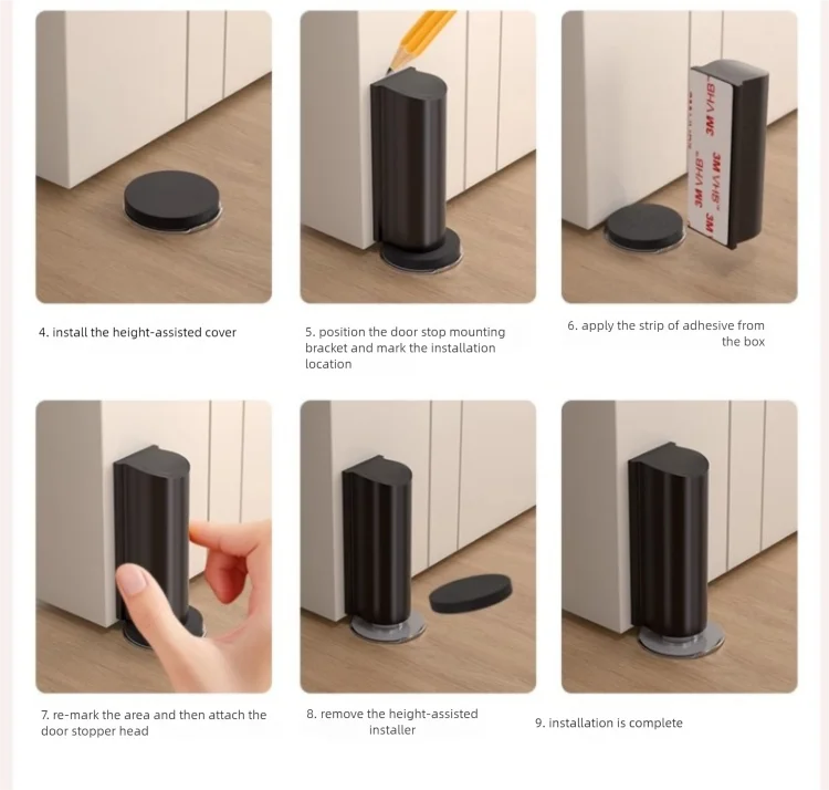 Magnetischer Türstopper – Vermeidung der Türschäden, verhindert das Zuschlag der Tür, schützt Wände für alle Türmaterialien und Türbeschläge – Detail 21