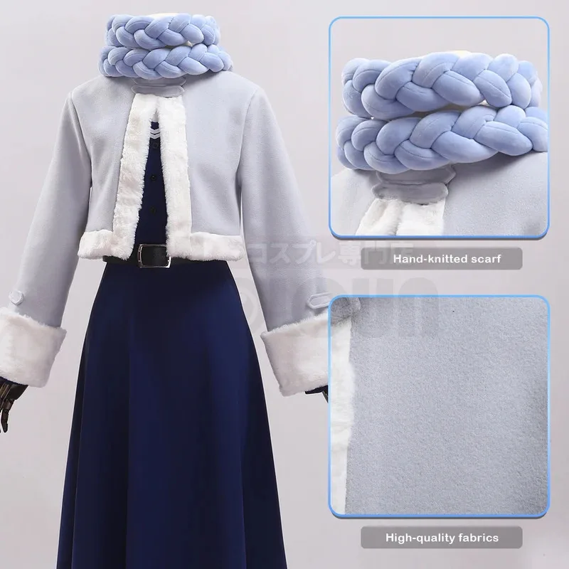 Frieren Beyond Journey's End Аниме Папоротник Косплей Костюм Парик Зимняя куртка Платье Повседневная одежда Годовой подарок6;d'3,h'7.b;