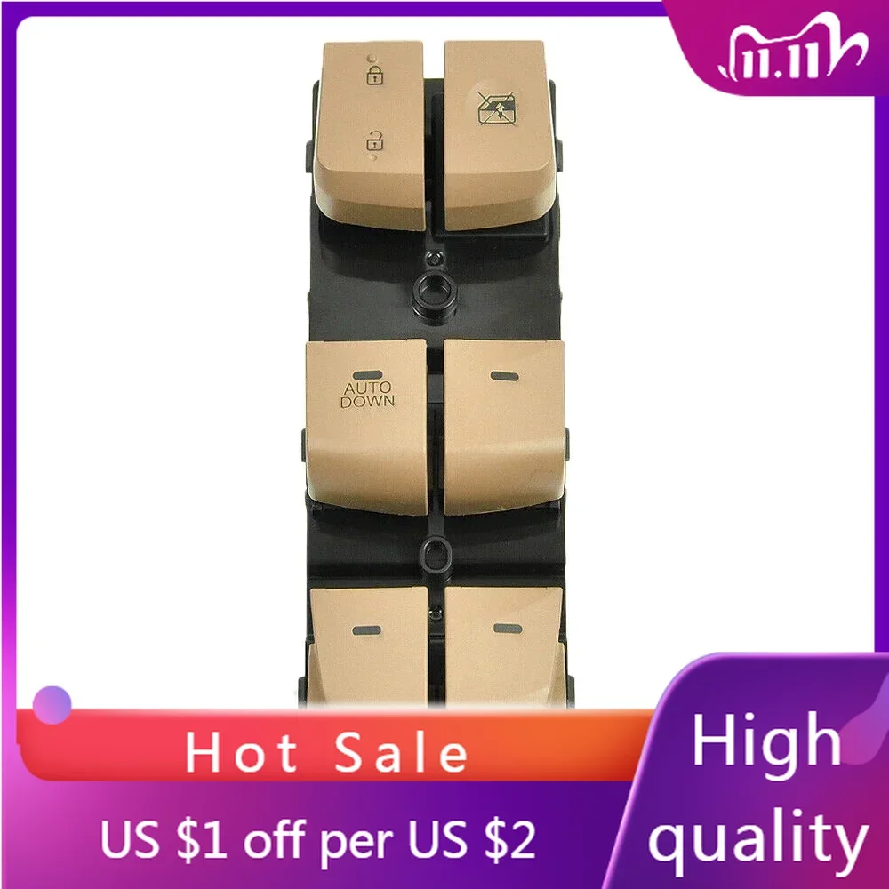

Window Main Control Button Switch Beige Power Window Switch 93570-3X000, 935703X000 For Hyundai Elantra 2011-2015
