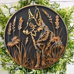 Elegant German Shepherd in The Wild -  Round Aluminum Wall Art | Uv & Scratch Resistant, Outdoor/Indoor Decor 8in & 11.8in 1pc