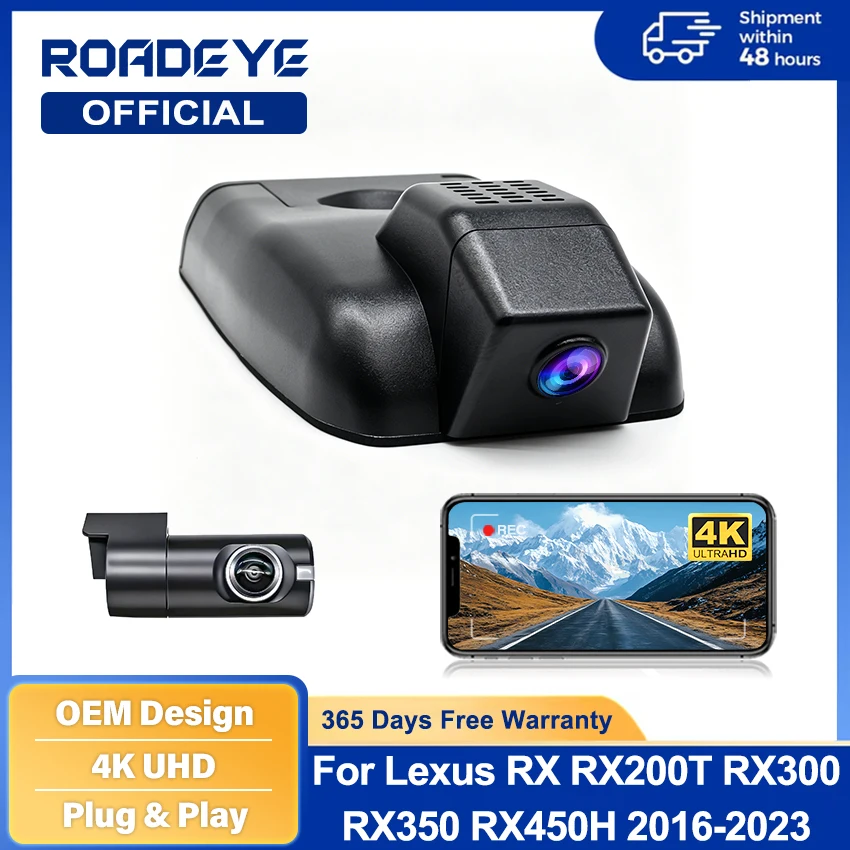 Video Recorder Night Visio 4K UHD Plug and Play Car DVR Dash Cam Camera For Lexus RX RX200T RX300 RX350 RX450H 2016-2023