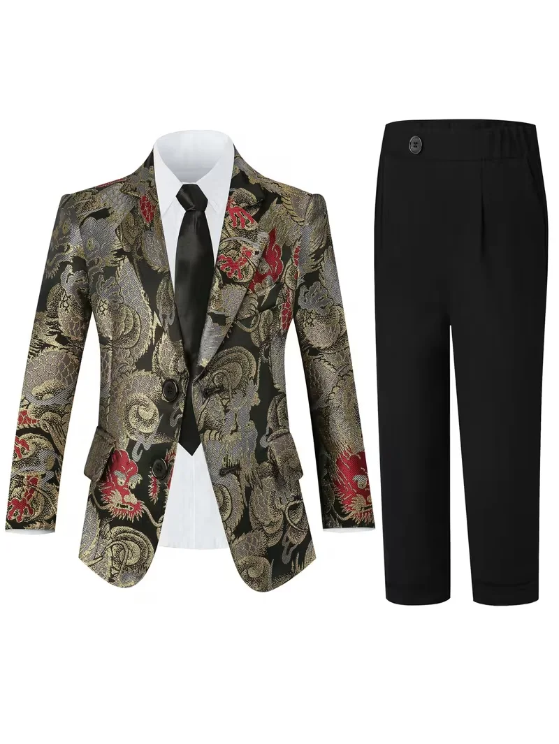 

Stylish Elegant Boy's Piano Hosting Speech Suit for Children's Weddings Flower Girl Outfits Birthday Party Formal Occasions