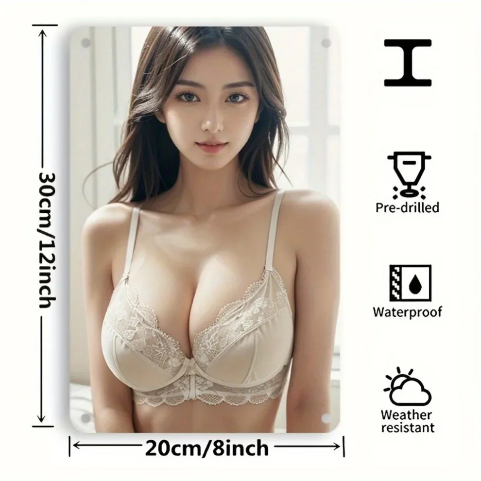 خمر معدن القصدير تسجيل 8x12 بوصة الرجعية جدار الفن المنزل مقهى ديكور تصميم الملابس الداخلية #3