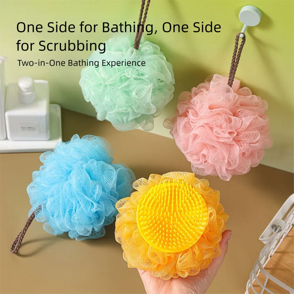 2 In 1 Sunflower Bath Ball Built-In Comb Massages Scalp Promotes Circulation For Luxurious Bath Time for Home Use
