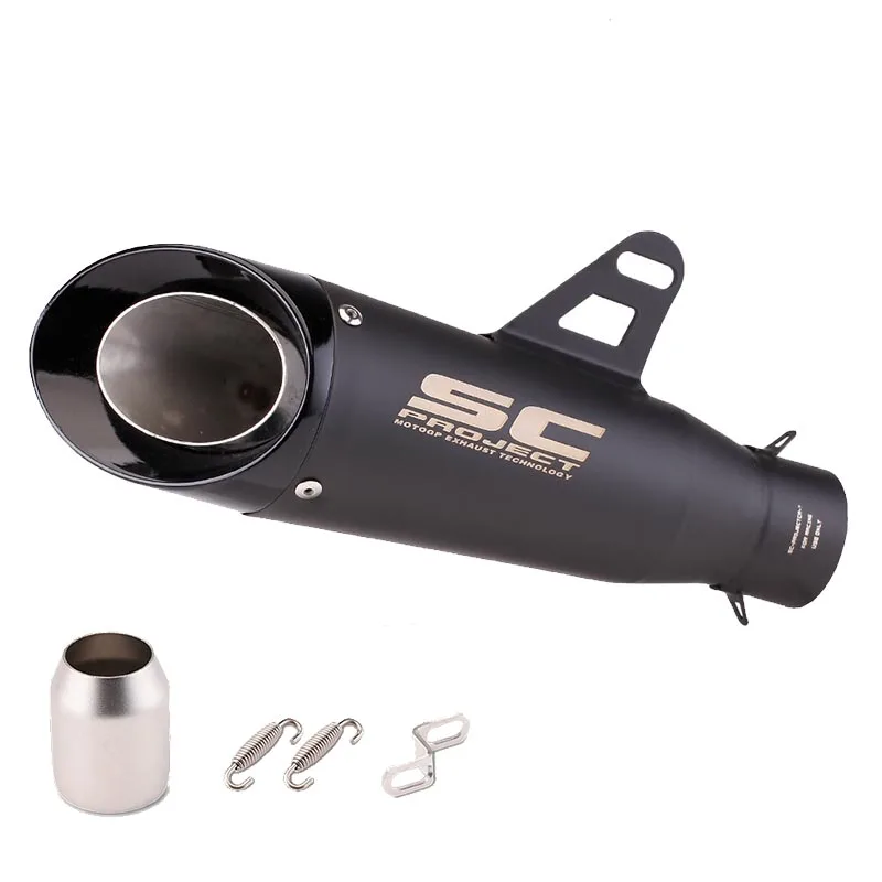 دراجة نارية العادم SC الخمار الأنابيب كاتم الصوت Z250 Z300 Z400 ZX10 MT0709 R25 R3 R6 لكاواساكي نينجا هوندا ياماها/2 طبقة 51 مللي متر #6