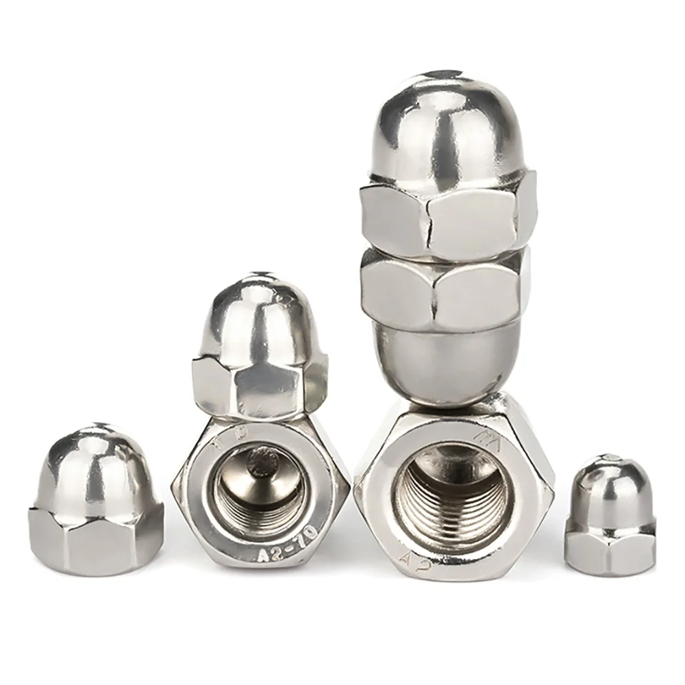 Dadi ciechi M3 M4 M5 M6 M8 M10 M12 Dadi ciechi in acciaio inossidabile 304 Dado esagonale DIN1587 Dado cieco decorativo ﻿