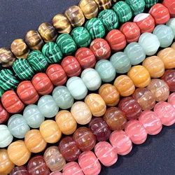 Natural Stone Pumpkin Shaped Agates Rose Quartz Spacer Loose Beads Jewelry Making DIY Necklace Bracelet Earrings Accessories