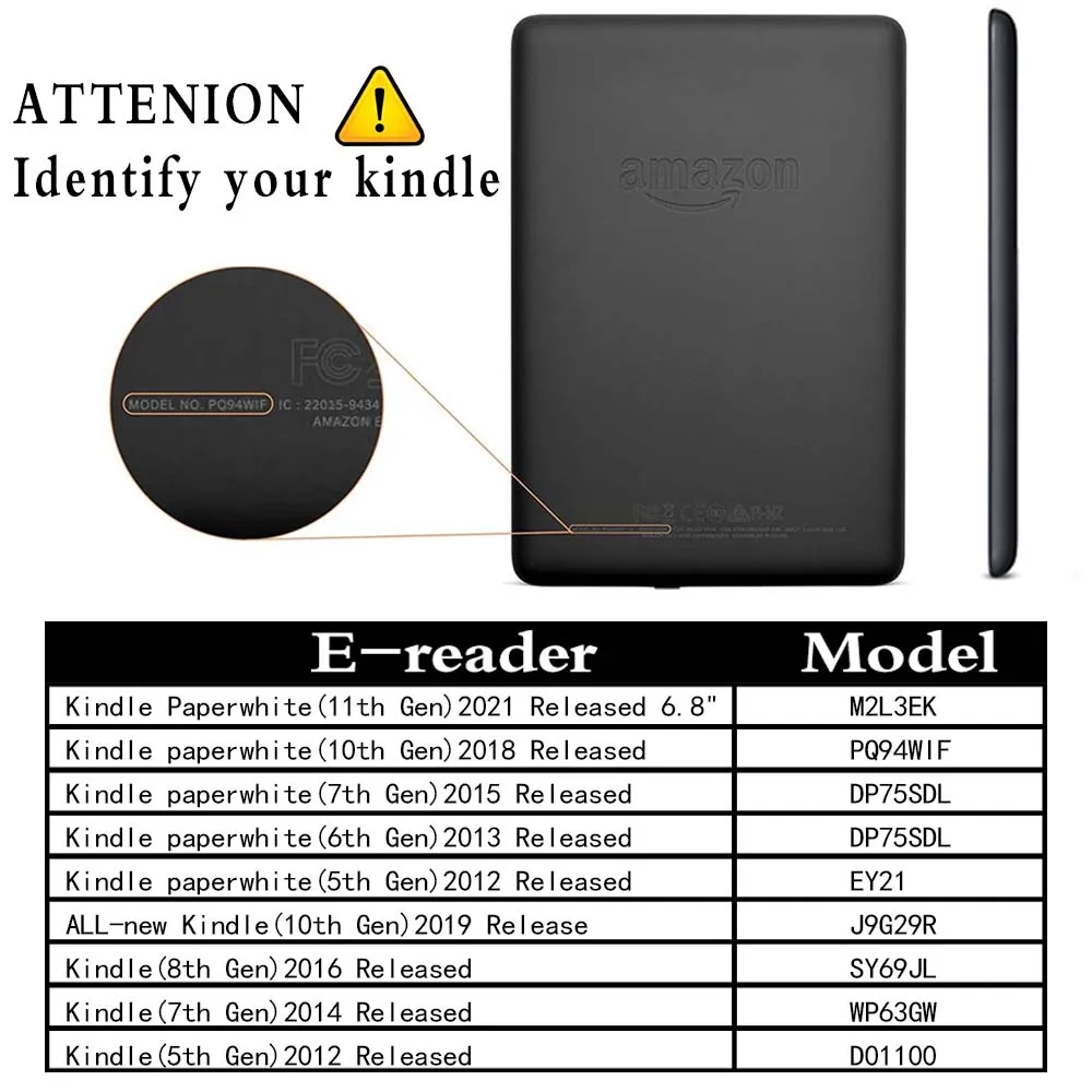 حافظة لجهاز Kindle Paperwhite 5 2021 6.8 بوصة/Kindle Paperwhite 1/2/3/4/Kindle 10th Gen 2019/8th 2016 حافظة جلدية واقية للكمبيوتر اللوحي