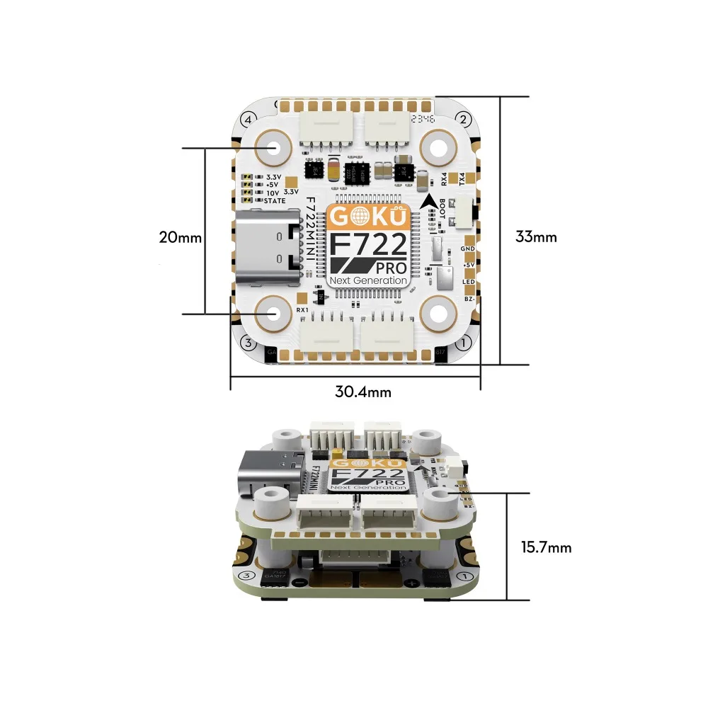 Flywoo GOKU F722 Pro Mini V2 20x20 Stack FPV Flight Controller 45A 32Bit 128K ESC 2-6S For RC DroneFlywoo