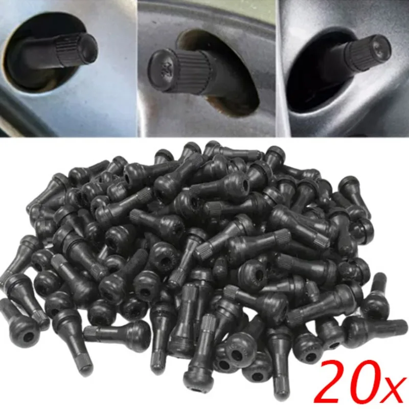 TR414 Car Wheel Tyre Tubeless Tire Tyre Valve Black Rubber Snap-in Stems Dust Caps Biycycle Wheels Tires Parts Accessories