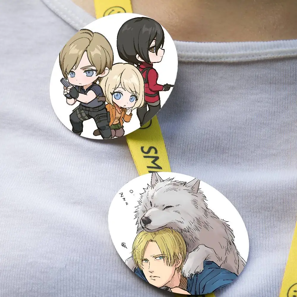 لعبة فيديو R-Residents Evil 32 44 58 مللي متر دبابيس كرتونية مستديرة دبابيس يدوية لحقيبة الظهر مجوهرات اكسسوارات شارة هدايا S