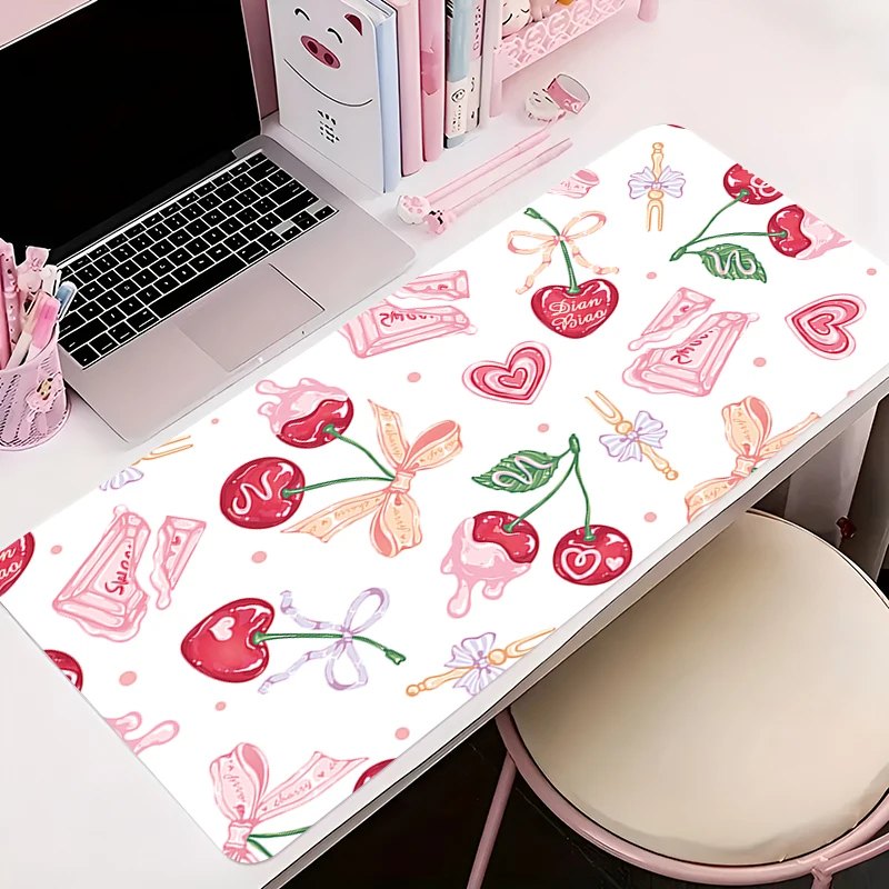 كريم الكرز نمط لوحة الماوس ، مجلس اللاعبين لوحة المفاتيح الكرتون ، مكتب حصيرة ، اكسسوارات الألعاب ، الحصير طاولة كبيرة ، الكمبيوتر ، XXL #4