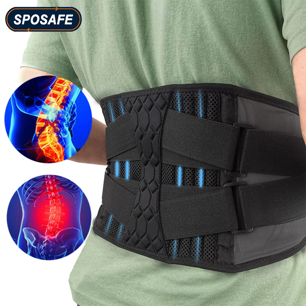 

Adjustable Lumbar Support Brace Breathable Lightweight Back Support Belts for Lower Back Pain Relief, Herniated Disc, Scoliosis