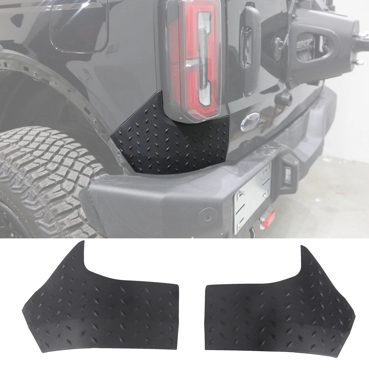 Anti Scratch Rear Corner Guards Protector Trim Cover for Ford Bronco Accessory 2021 2022 2023 2024 2/4 Doors Chromium Styling