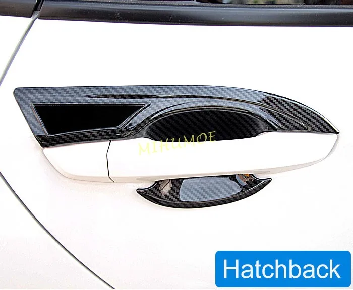 For Honda Civic Hatchback 2017-2021 Carbon Fiber Car Door Handle Surrounds Cover Moulding Accessories