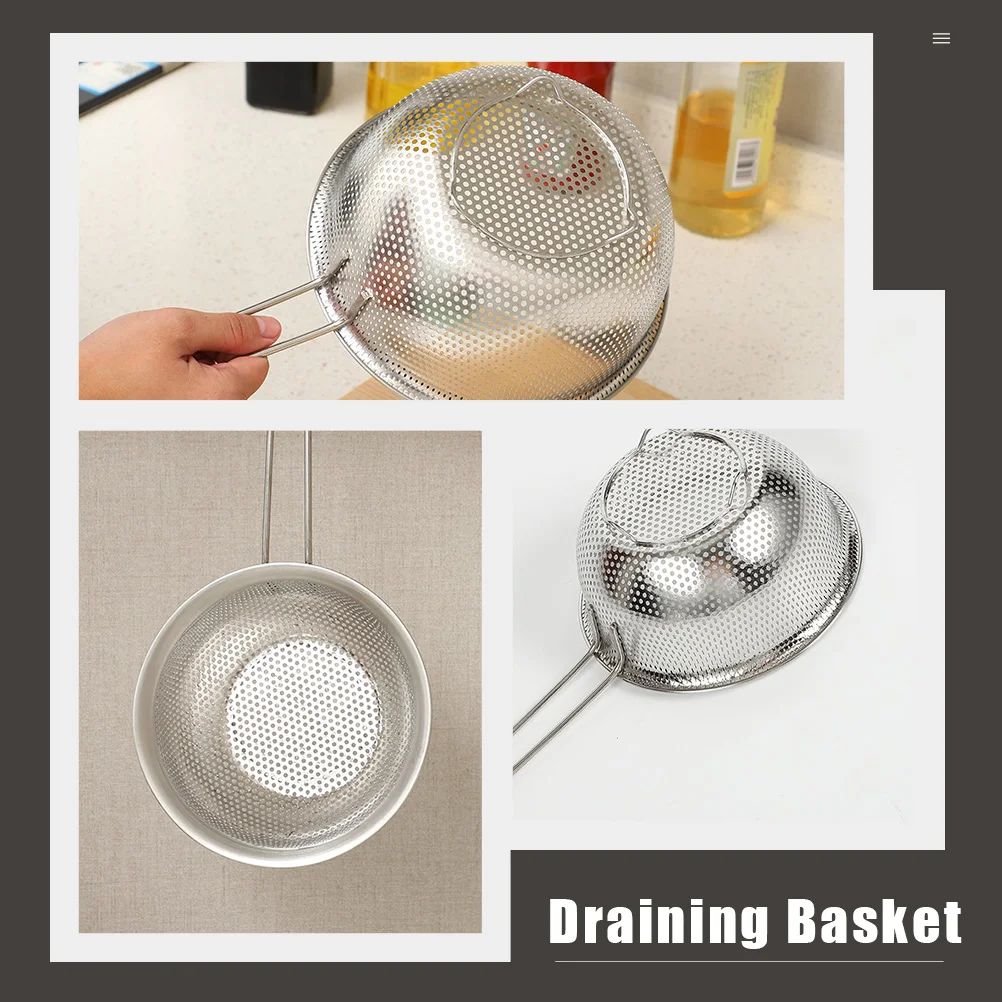 

Stainless Steel Rice Washing Basket 304 Kitchen Drain Fruit Vegetable Filter Strainer Storage Gadget Safe Non Deform Smooth Edge