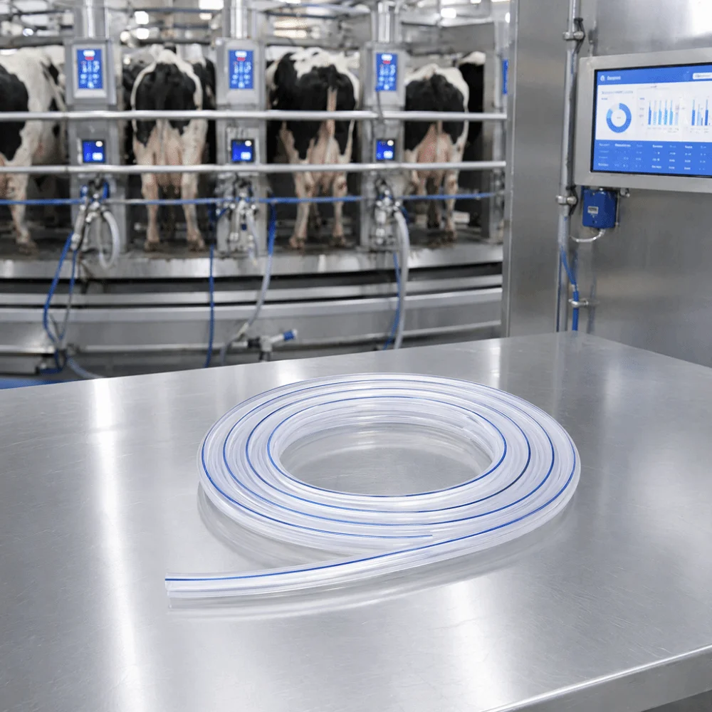 Easy Install G1/8 Milking Machine Hose PVC Flexible Milker Tube Durable 3 Meter Length Transparent Milker Tube Milking Process