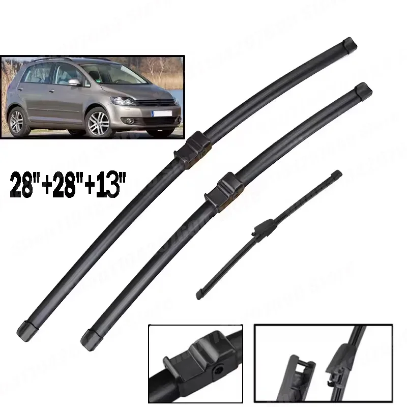 

Wiper RHD & LHD Front & Rear Wiper Blades For VW Golf Plus 5M1 2005 - 2009 Windshield Windscreen Window Brush 28"28"13"