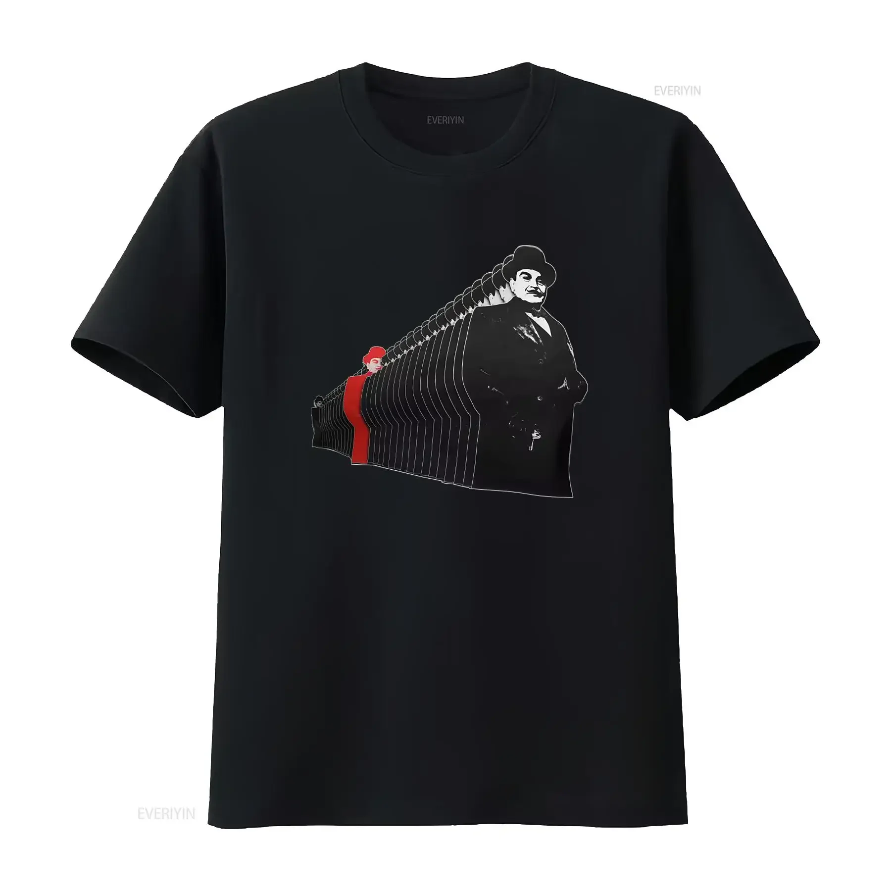 Hercule Poirot Softstyle T Shirt Unique Clone Style Ideas Detective Print vintage Washed designer clothes Top For Everyday Wear