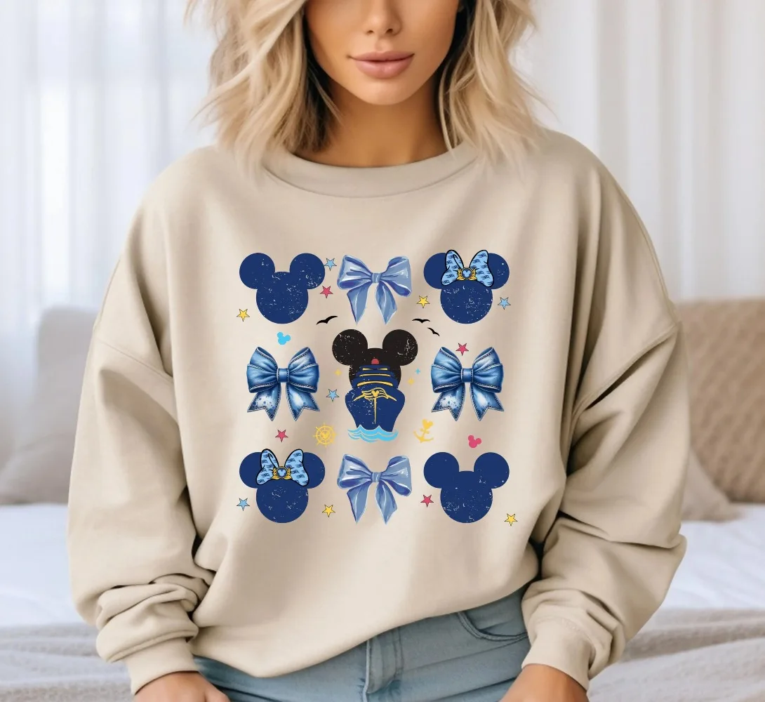 Sudadera con lazo de coqueta de crucero de Disney, suéter de deseos de Disney, sudadera de crucero de Mickey y Minnie, Sudadera con capucha de fantasía de Disney