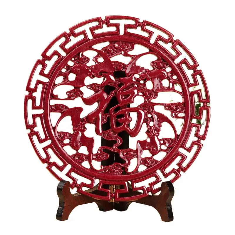 Factory Direct Sales Fu Chinese Knot Pendant Living Room Town House Four Seasons Peace Cinnabar Crafts New Year Gift