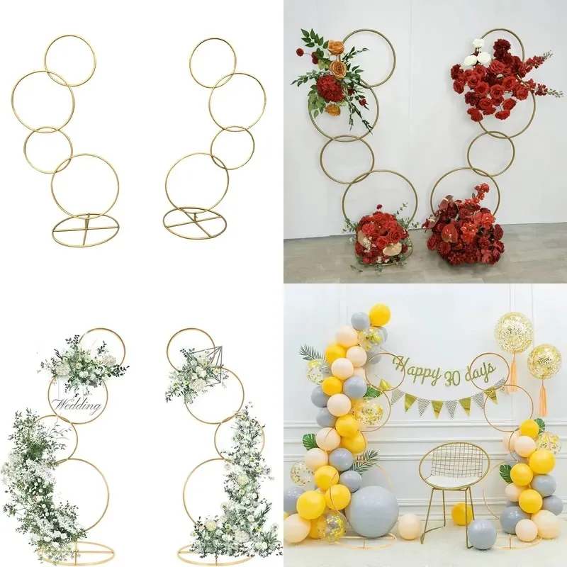 5ft Round Ring Removable Flower Arch Metal Frame Elegant Background Bracket for Interior Wedding Decor