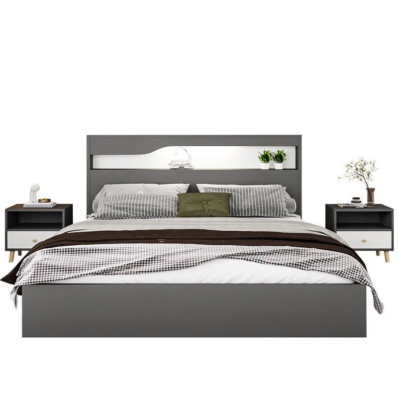 

Plate double bed E****my 1.5m single bed Solid wood bed