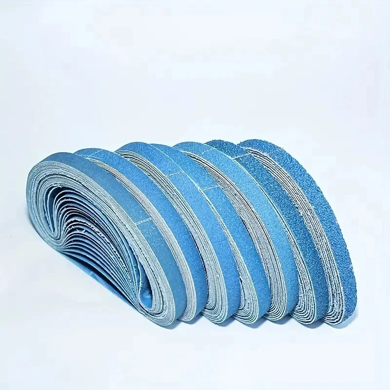 

10/12Pcs alumina emery tape, size 10x330 mm (3/8 inch x13), multiple grit specifications: 40/60/80/120, suitable for machine use