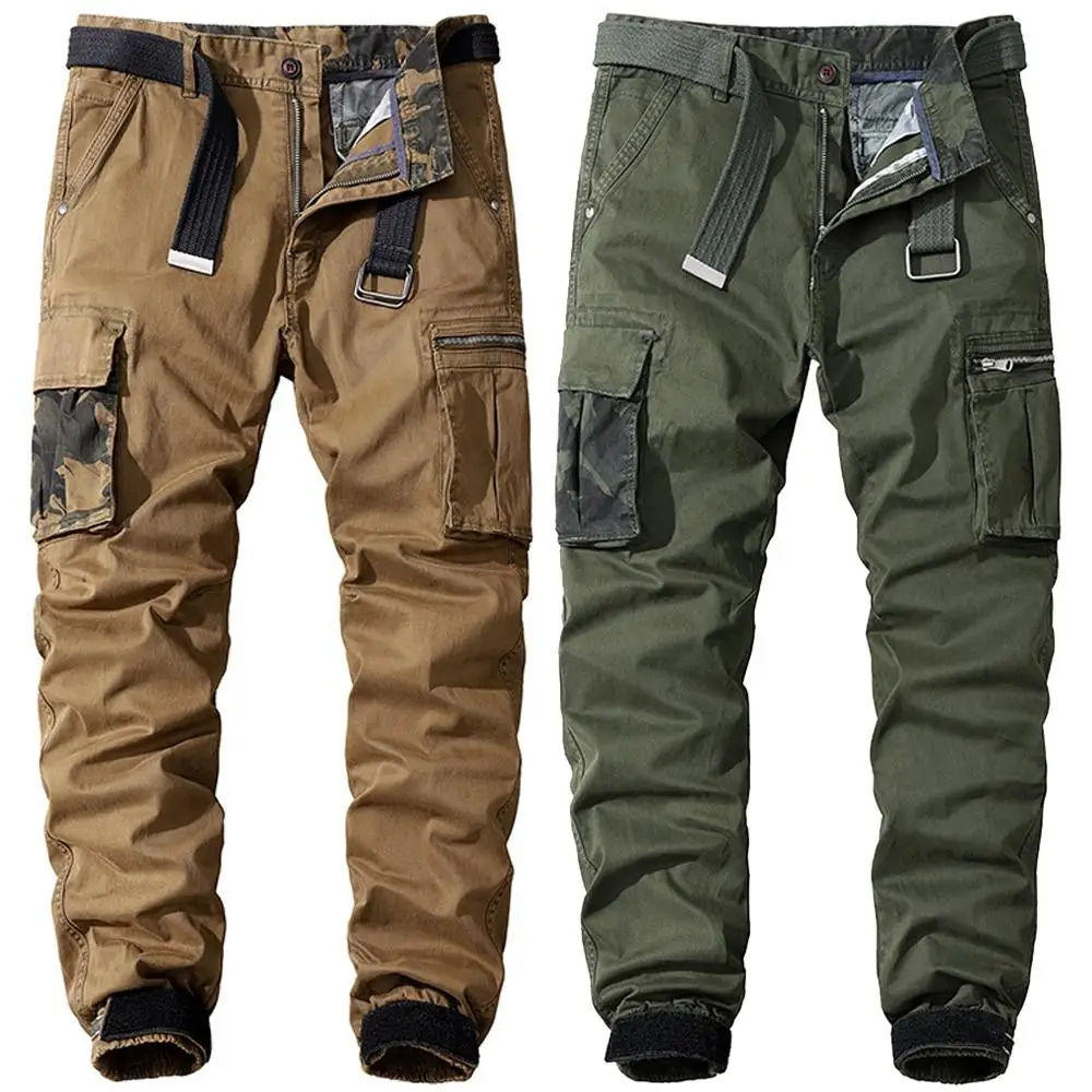 Plus Size 30-40 Men Cargo Pants Spring Autumn Casual Muti Pocket Cotton Slim Straight Elastic Long Outdoor Joggers