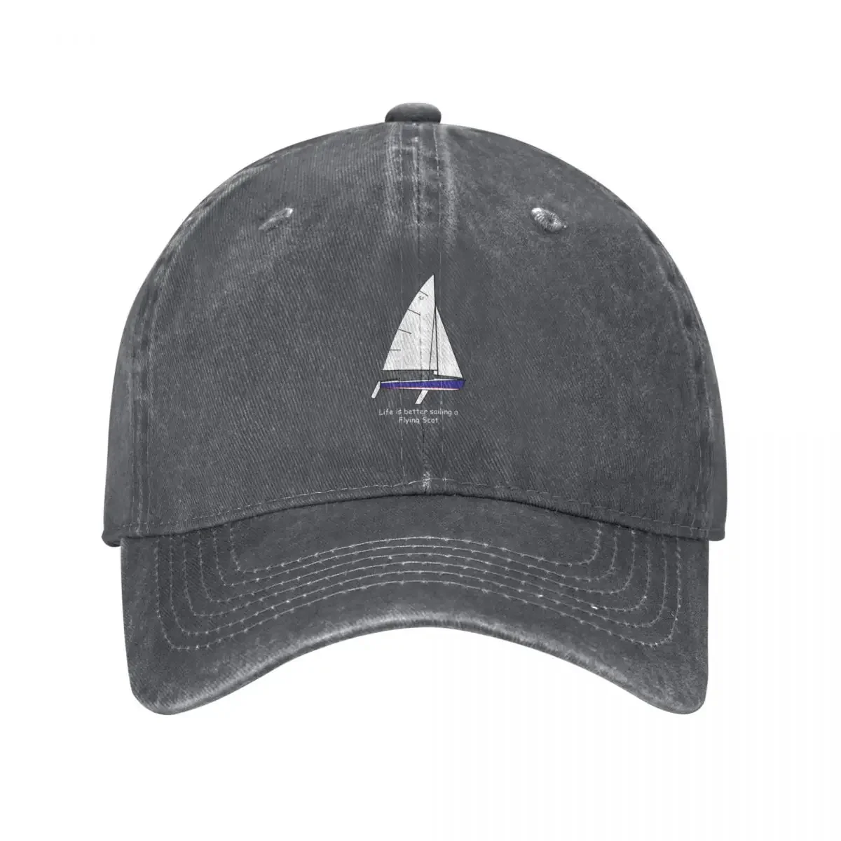 

Flying Scot sailboat - Life is better sailing a Flying Scot Baseball Cap Military Cap Man beach hat Girl'S Hats Men's