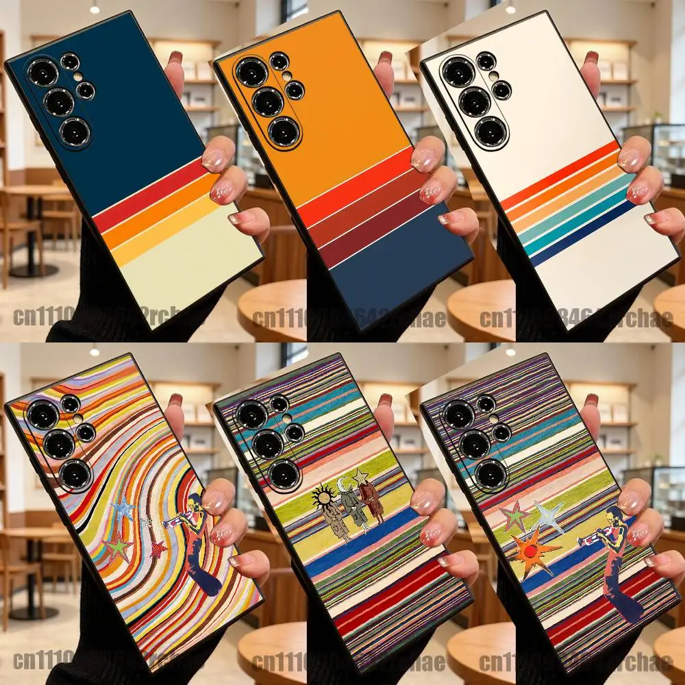 For Norwegian 70s Vintage Retro Stripes Phone Case For Samsung S26,S24,S22,S25,S23,S30,S21,Ultra,Plus,Fe,Lite Silicone Cover