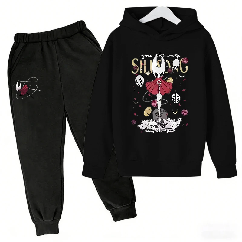 Hollow Knigh Clothes Kids Spring Autumn Hoodie Pants 2pcs Set Boys Girls Outfits Long Sleeve Pullover Tracksuit Children's Sets 5