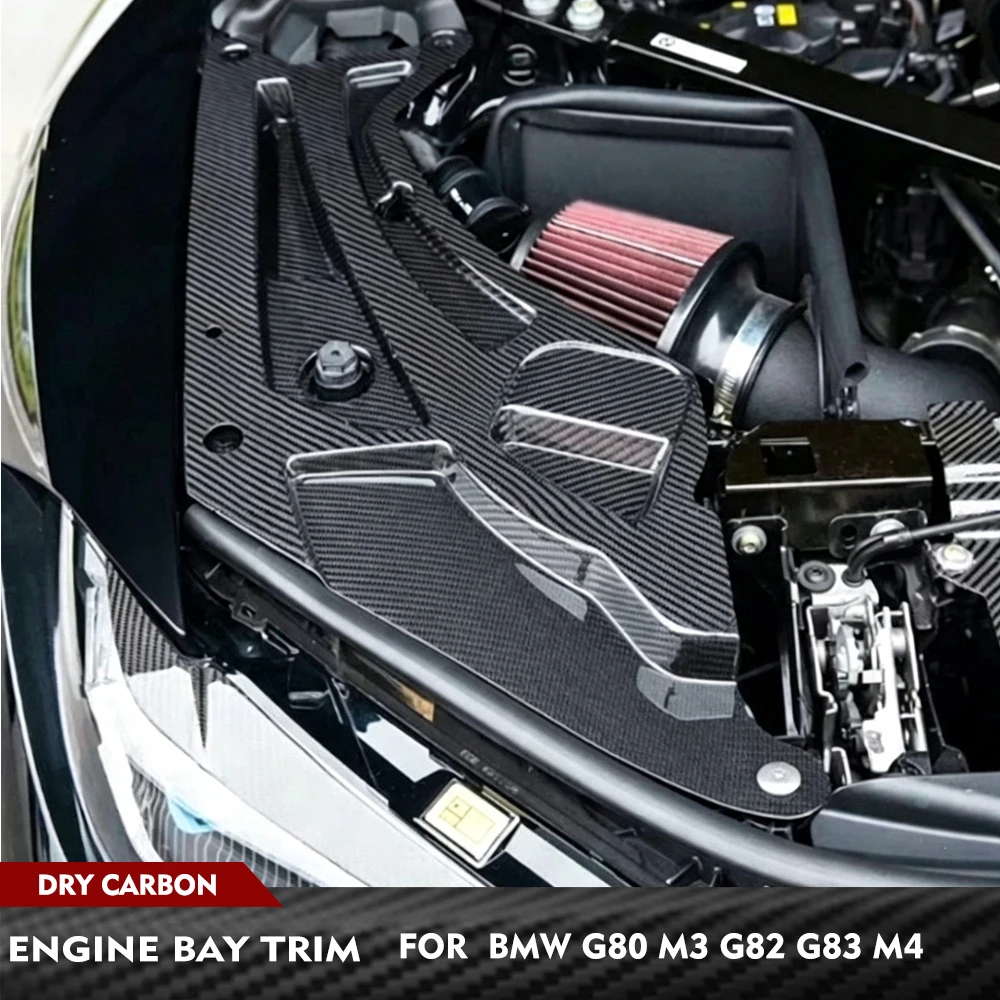 For BMW G80 M3 G82 G83 M4 2021-2023 Engine Compartment Trim Prepreg Dry Carbon Car Engine Air Intake Bay Trims Cover